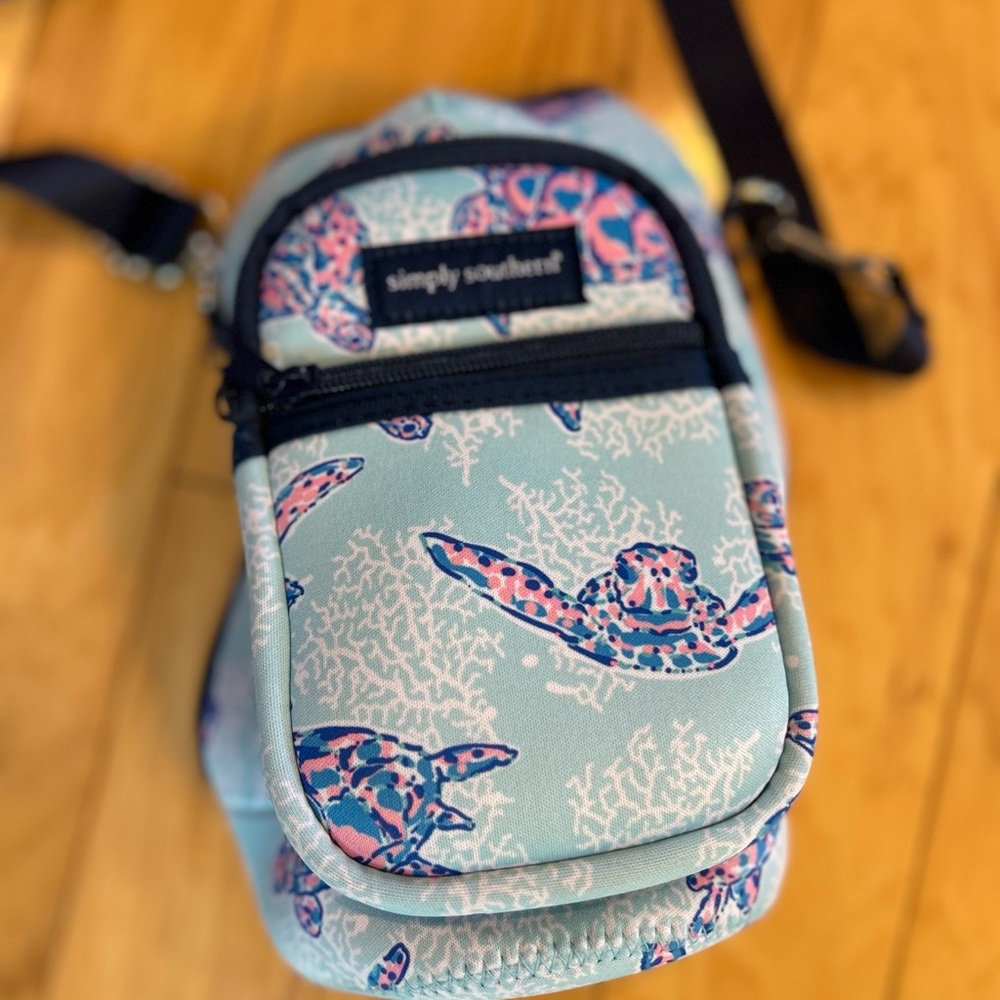 Simply Southern Neoprene Turtle Print Crossbody Water Bottle Bag